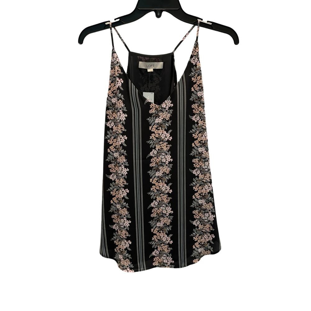 NWT LOFT Soft Black Shear Lined Spaghetti Strap Top, Size SMALL